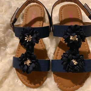 Navy blue little girl sandals